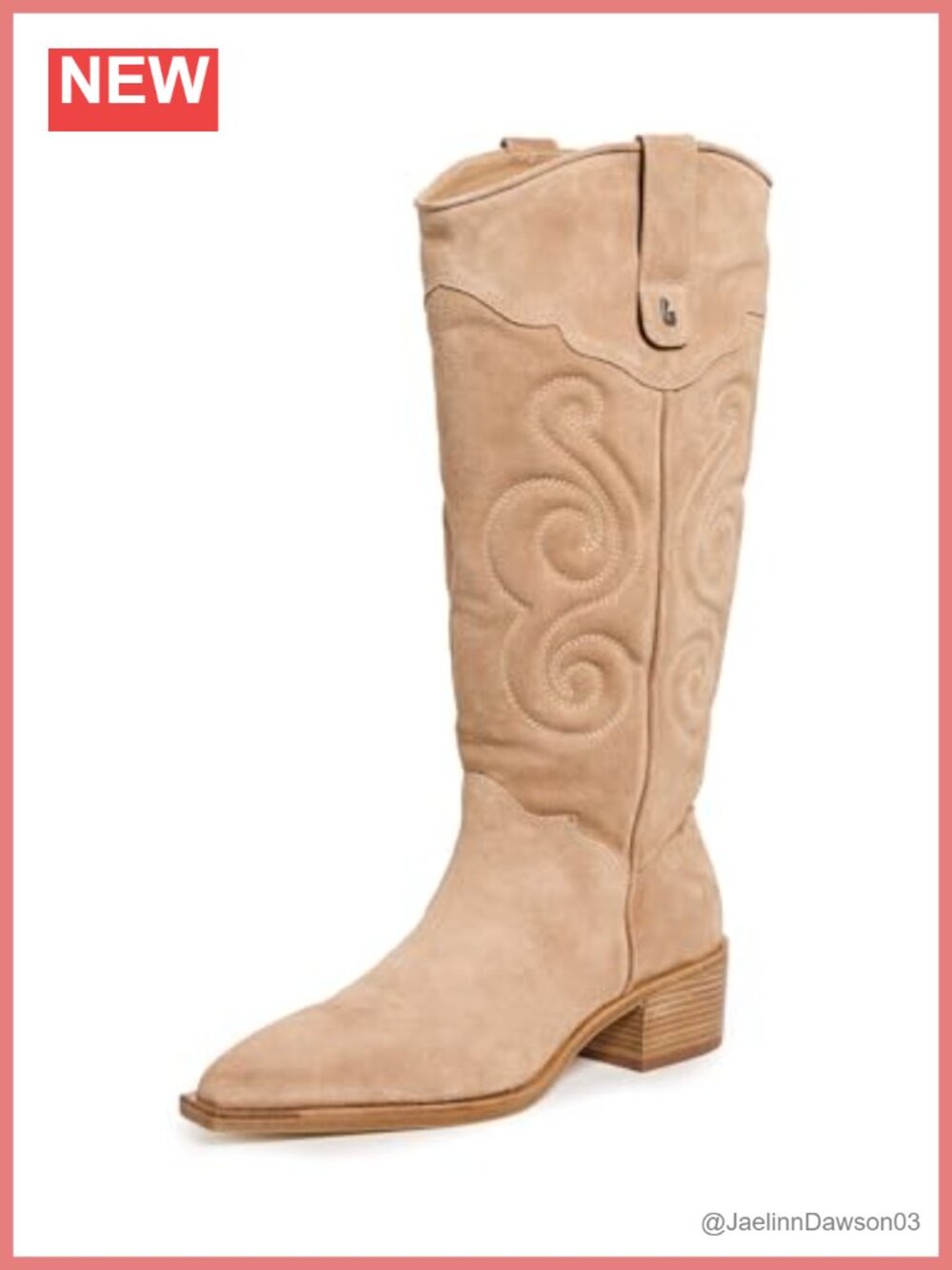 Larroude Women's Suede Ankle Boots Pointed Toe Stacked Heel Pull-On